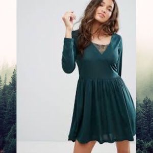 Brave Soul London Lace Neck inset Detail Dress